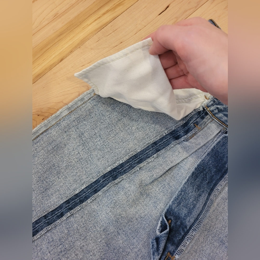 SOLD - AGOLDE PIECED ANGLED JEANS - Picture 14 of 16